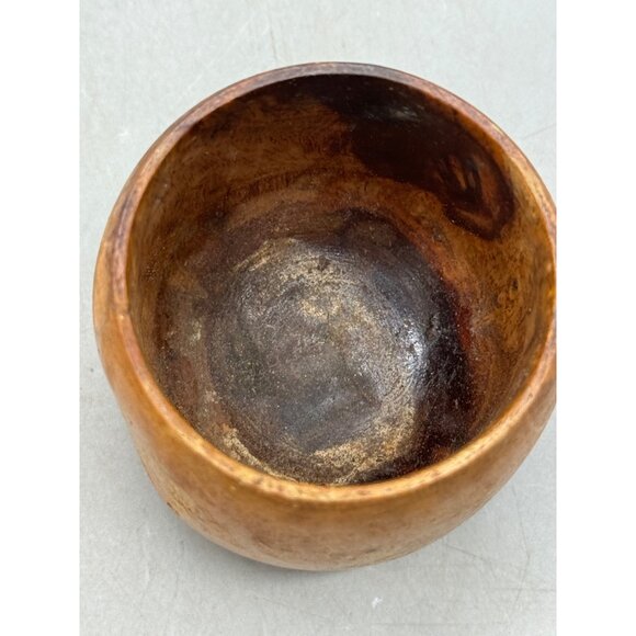 Handcrafted Natural Wood cup bowl 2.25" Brown READ - Picture 8 of 8